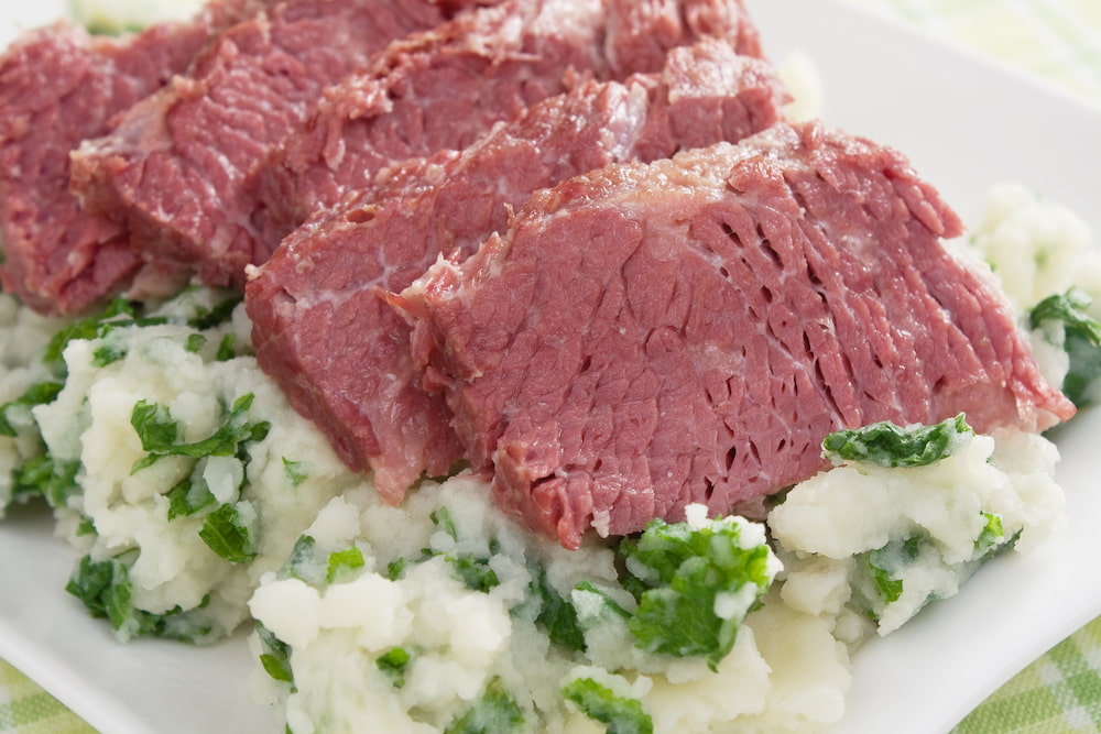 Corned beef and colcannon potatoes