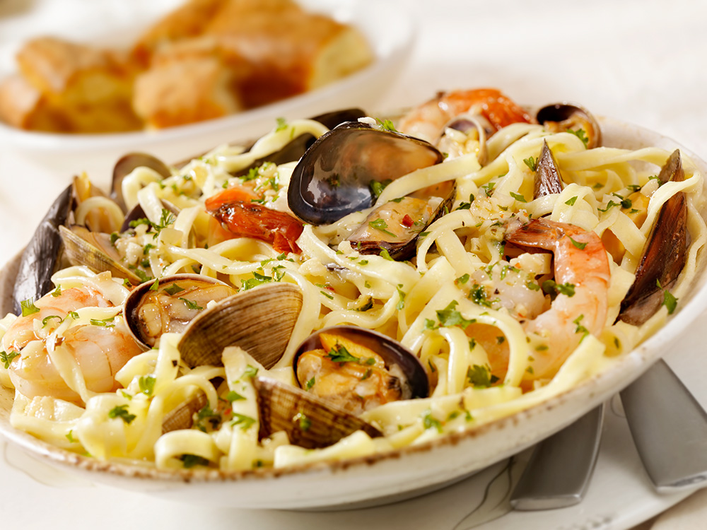 Shrimp and Clams in pasta
