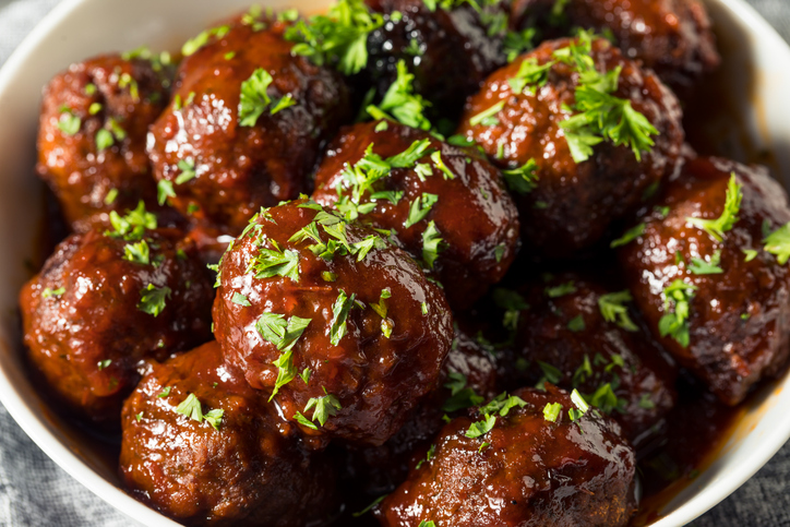 Glazed meatballs