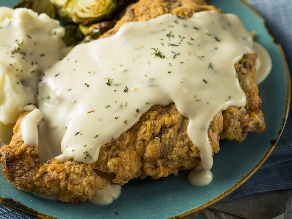 Country fried steak with gravy